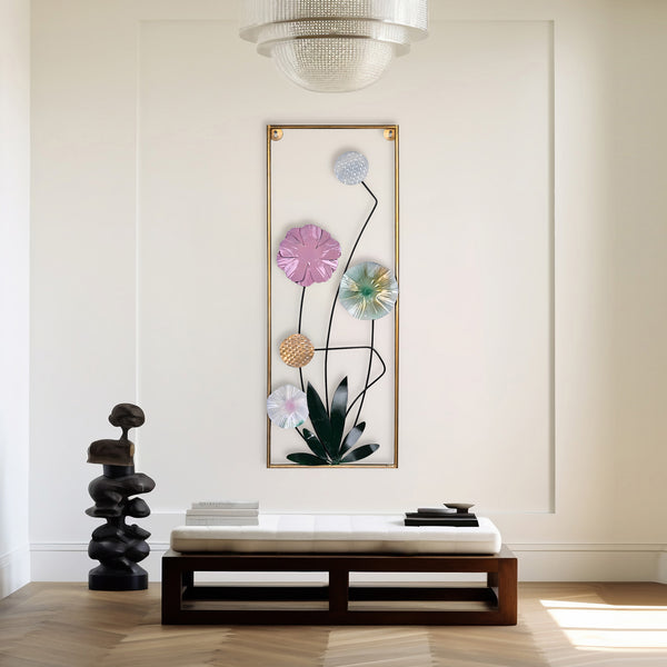 Chic Floral Metal Wall Art