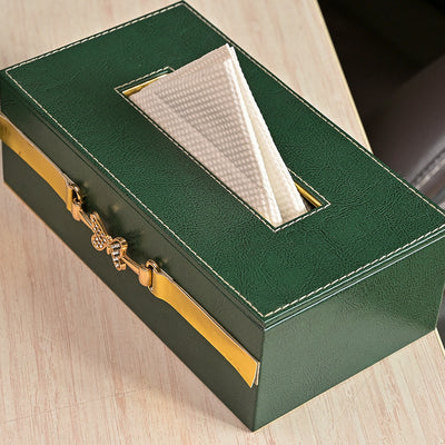 Luxury Green Leather Desk Organiser Set