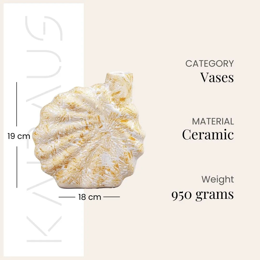 Elegant beige shell vase for modern home decor

