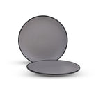 10.5 inch black-rimmed grey dinner plate set

