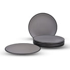 10.5 inch black-rimmed grey dinner plate set

