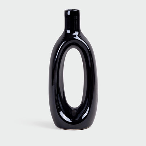 Elegant black flower vase for modern home decor

