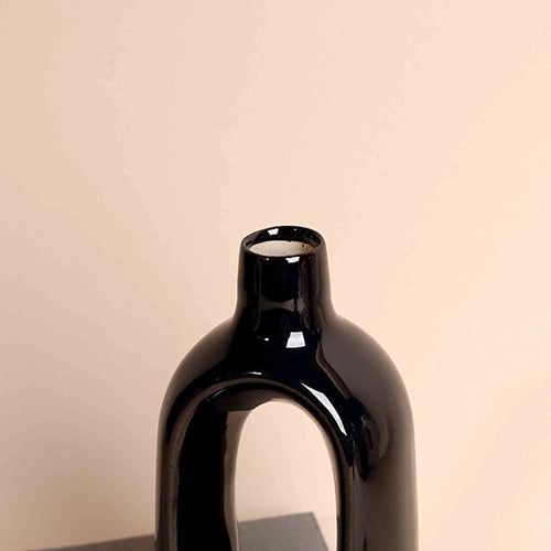 Modern black vase for stylish interior decoration

