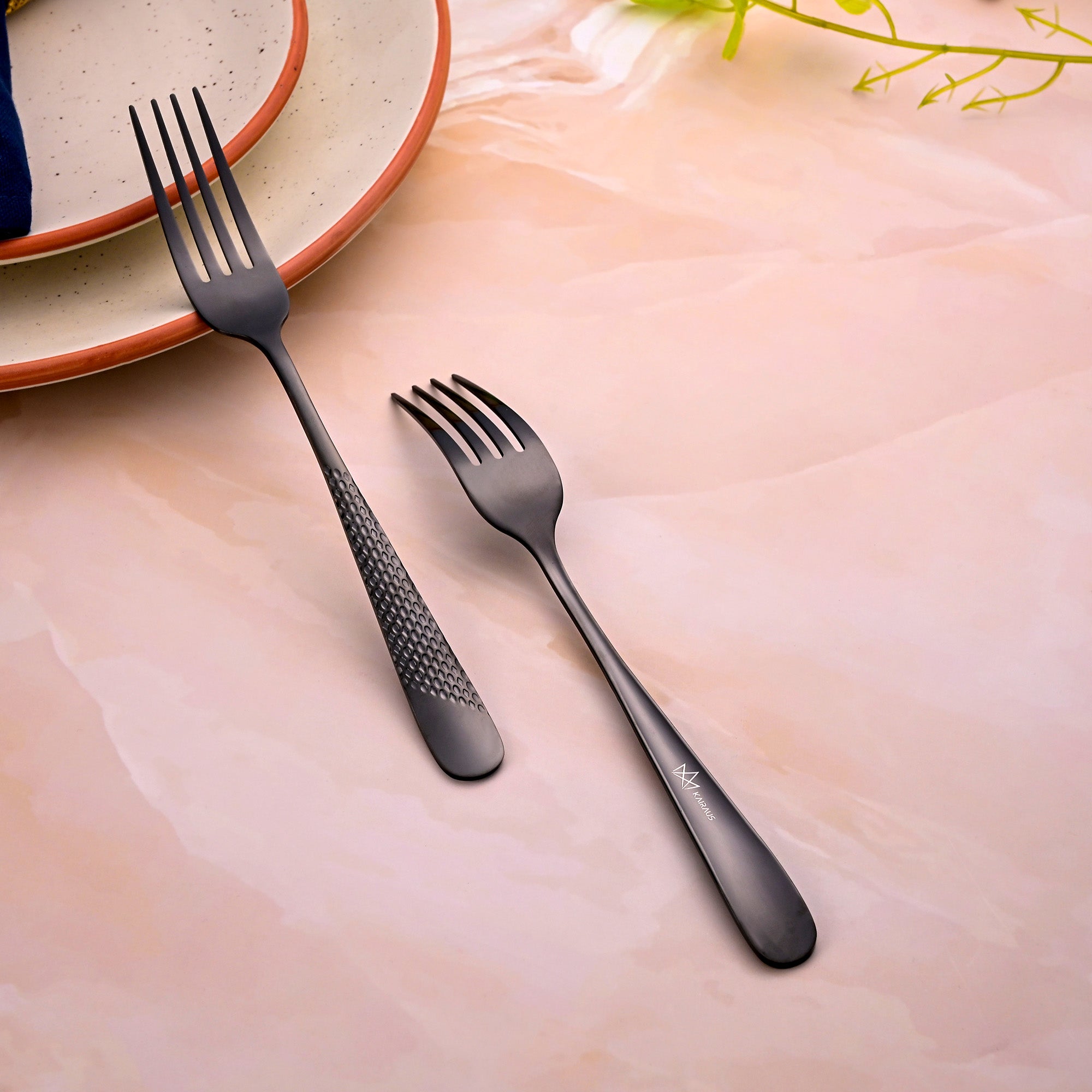 Black Flame Forks for Serving Meals, Salads, and Appetizers

