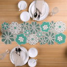 Blooming handmade beaded table mat for elegant dining
