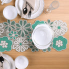 Elegant blooming beaded placemat for dining table decor

