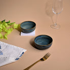 Blue Lagoon glossy porcelain bowl set of 2

