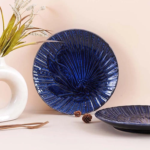 10.5 inch blue sapphire textured plate set

