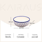 Two-piece blue abstract ceramic bowl set

