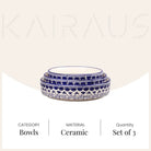 Three-piece blue and white bowl set

