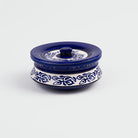 Blue leaf pattern ceramic casserole with lid

