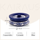 Decorative ceramic casserole dish with lid

