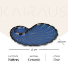 Blue shell platter for serving food and appetizers

