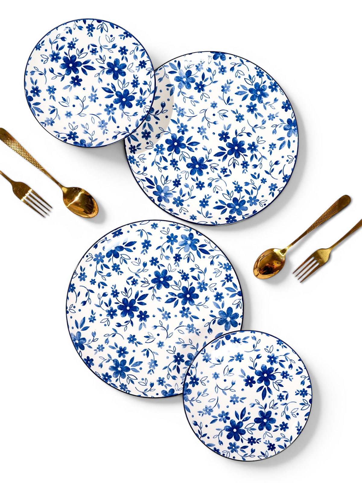 Bluebell porcelain dinner and quarter plate set of 2

