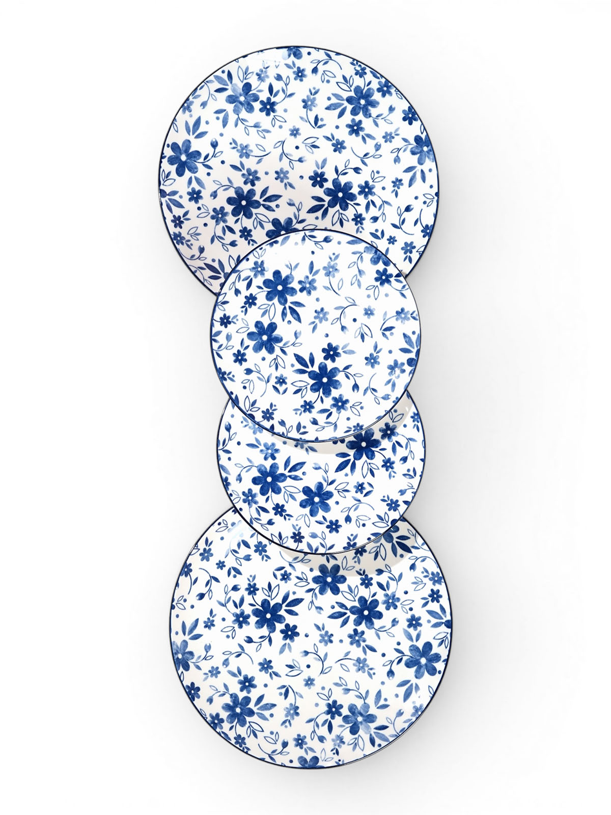 Bluebell blue porcelain dinner and quarter plates set

