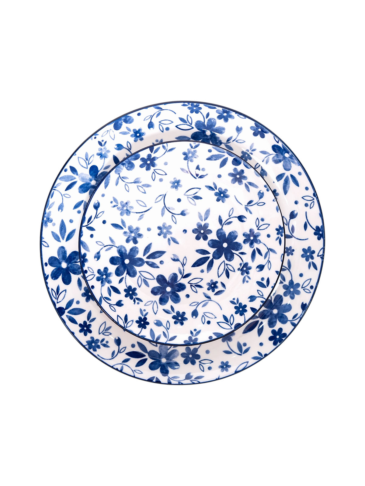 Bluebell porcelain dinner plate and quarter plate set of 2

