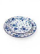 Bluebell blue porcelain dinner and quarter plates set

