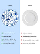10.8-inch Bluebell porcelain dinner plates for serving main courses


