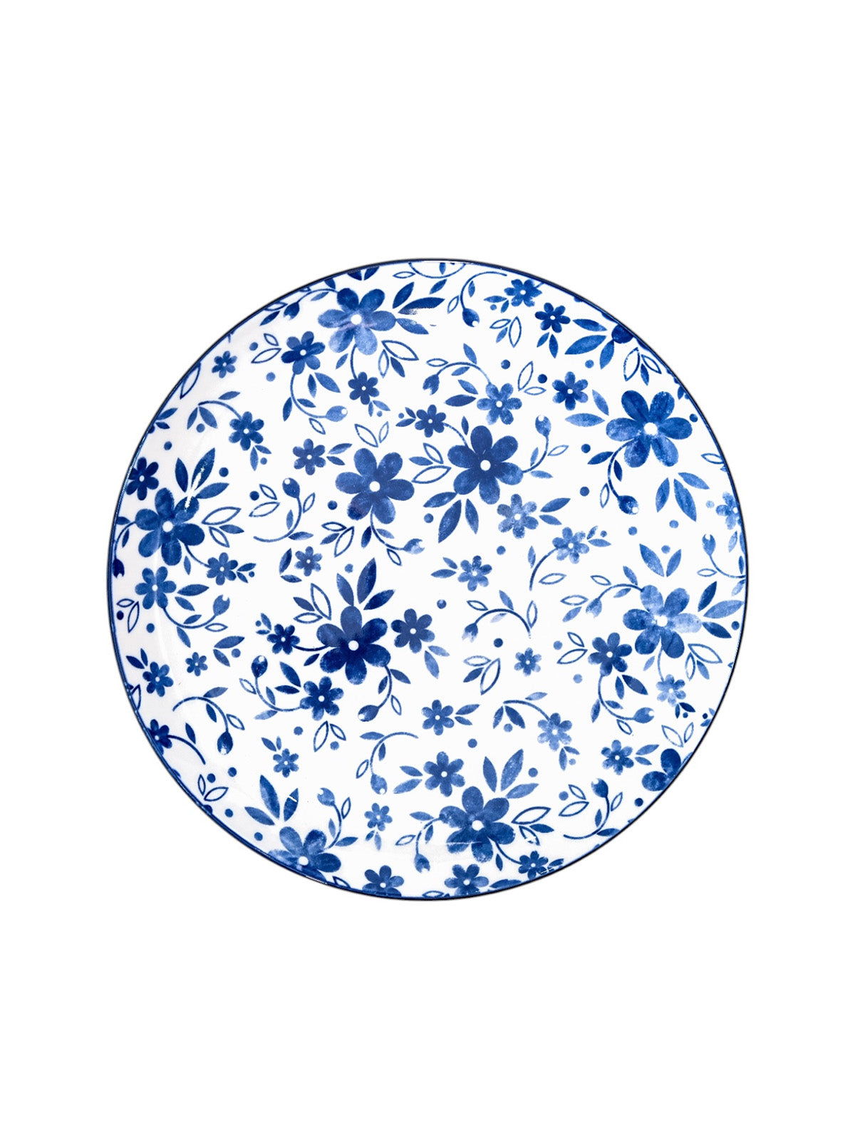 Bluebell porcelain dinner plates arranged for a beautiful table setting

