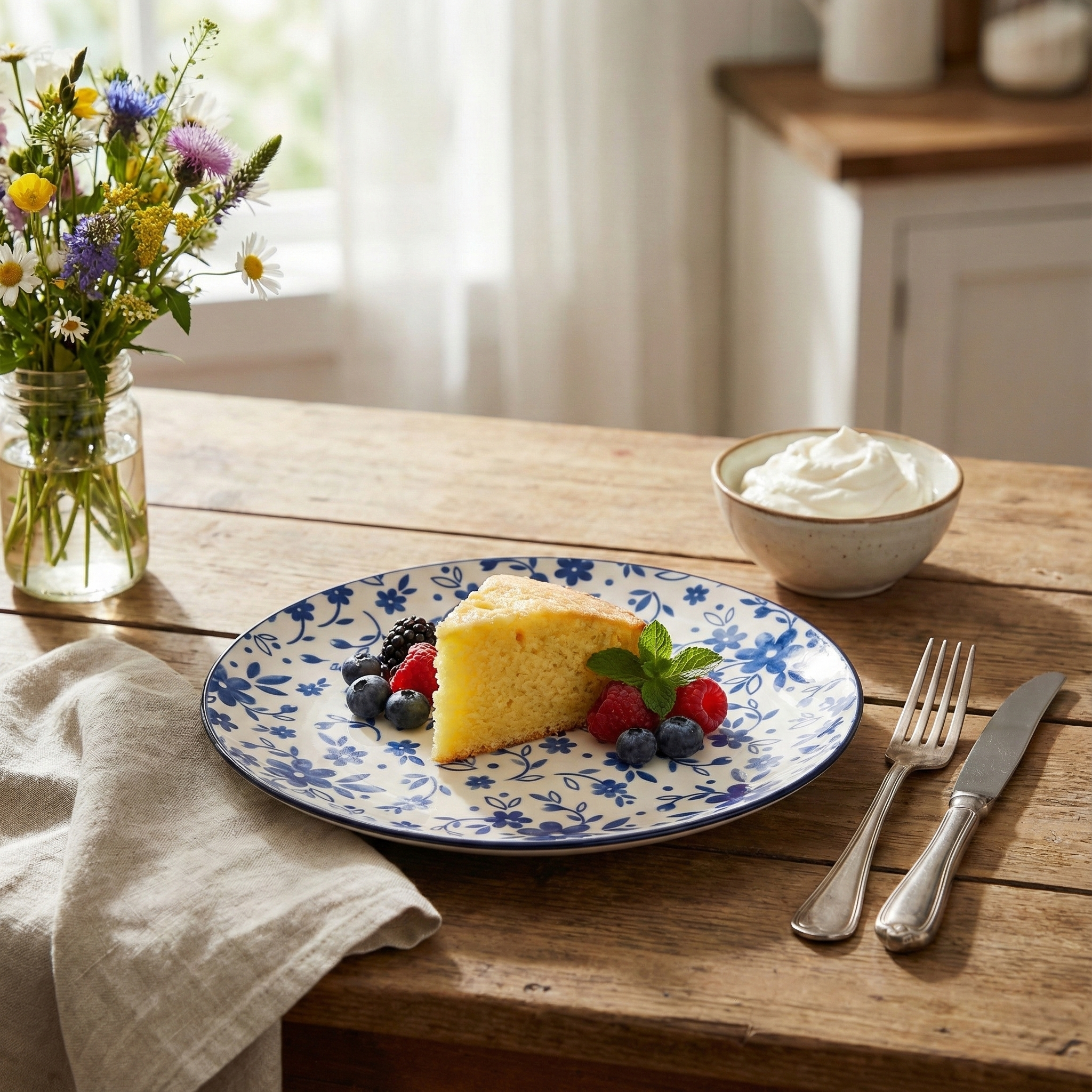 Elegant Bluebell porcelain side plate pair

