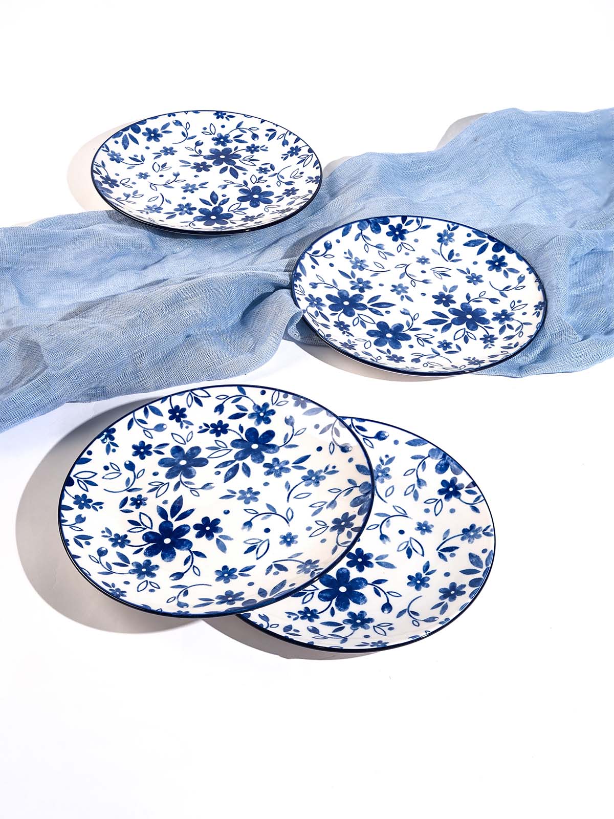Bluebell porcelain quarter plates set of 4 in 7.8-inch size

