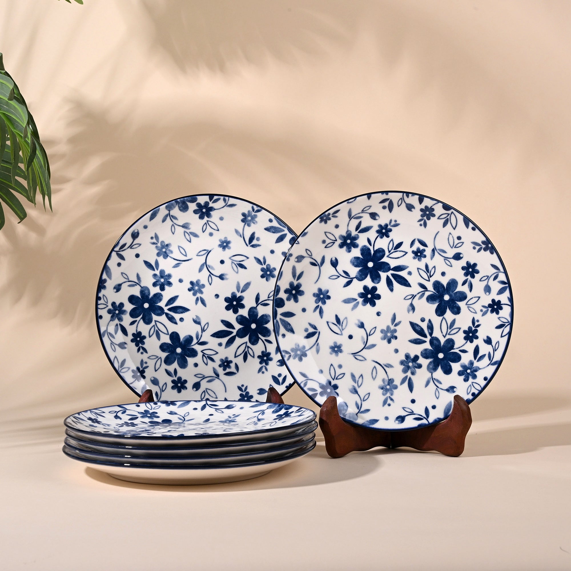 Bluebell porcelain quarter plates set of 6