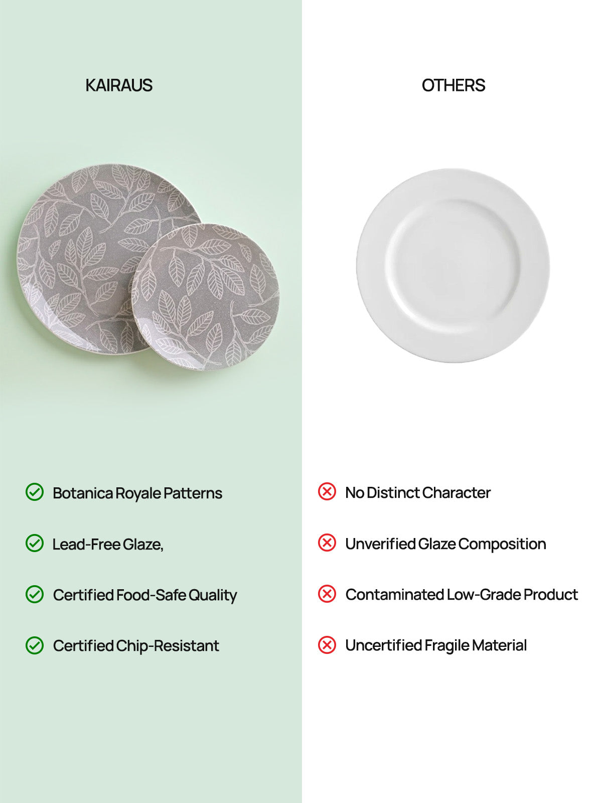 Boheme porcelain dinner plate and side plate set

