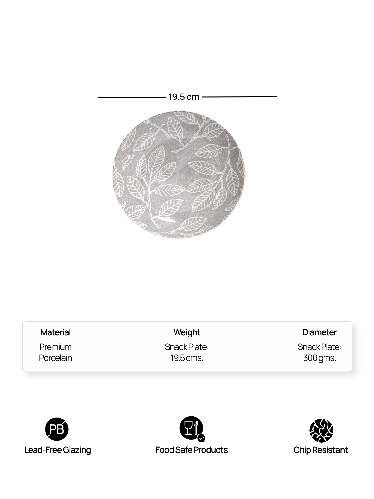 7.8-inch Boheme porcelain side plates for snacks and appetizers

