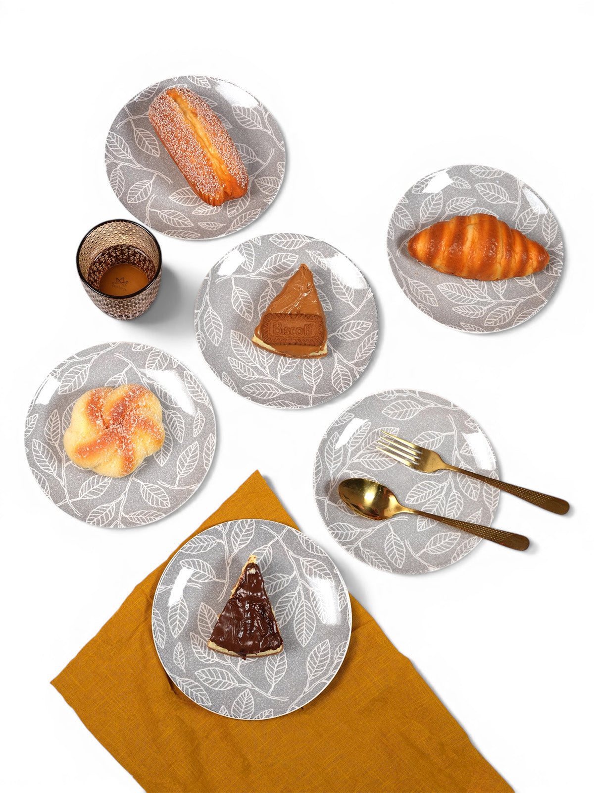 Boheme porcelain quarter plates set of 6 in 7.8-inch size

