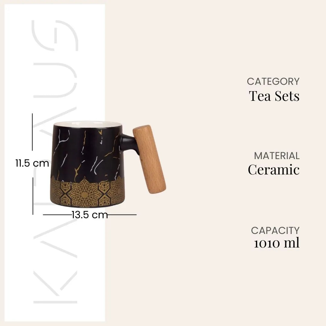 Black Tea Set with Bronze Details for Elegant Tea Serving