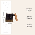 Black Tea Set with Bronze Details for Elegant Tea Serving