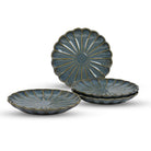 10.5 inch brown flower shaped ceramic plate set

