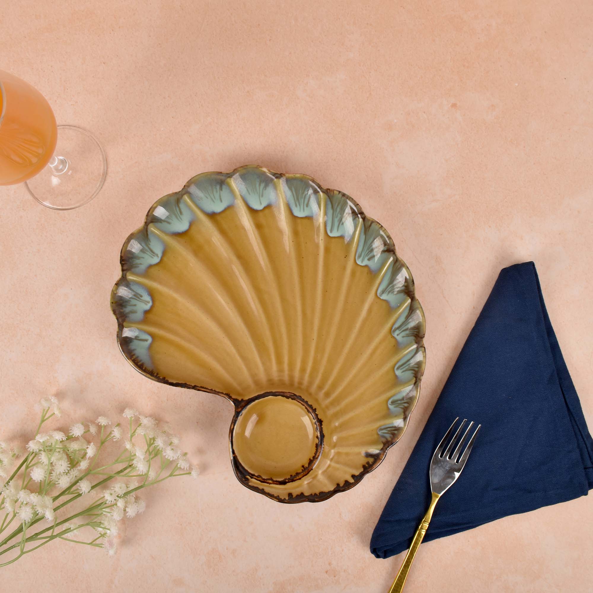 Decorative shell platter for home dining

