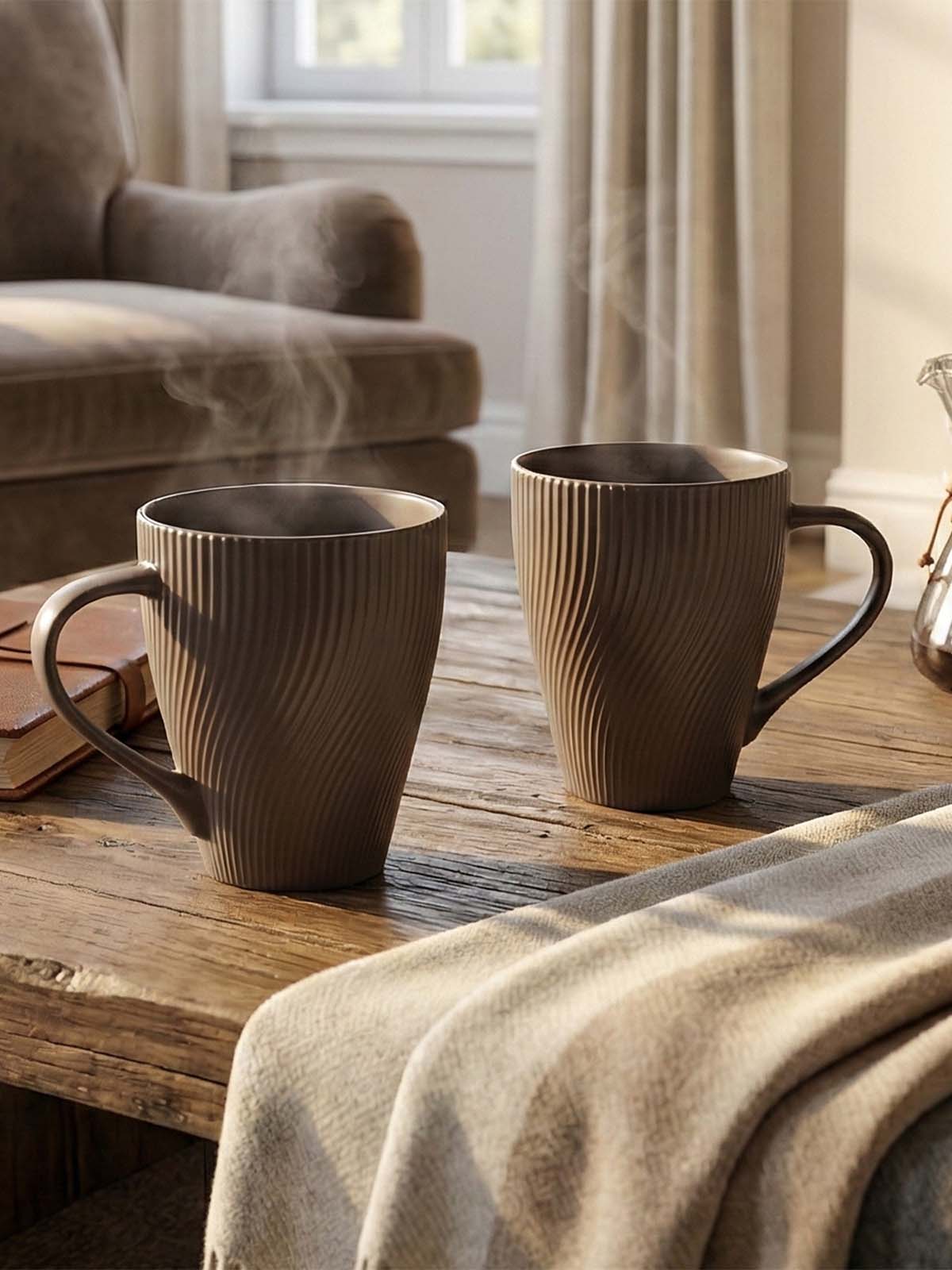 Cedar Unique New Bone China coffee mug set of 2

