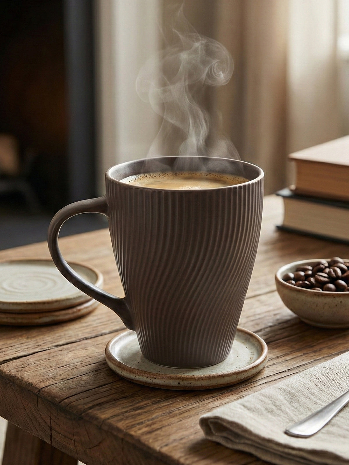 Elegant Cedar bone china coffee mug set

