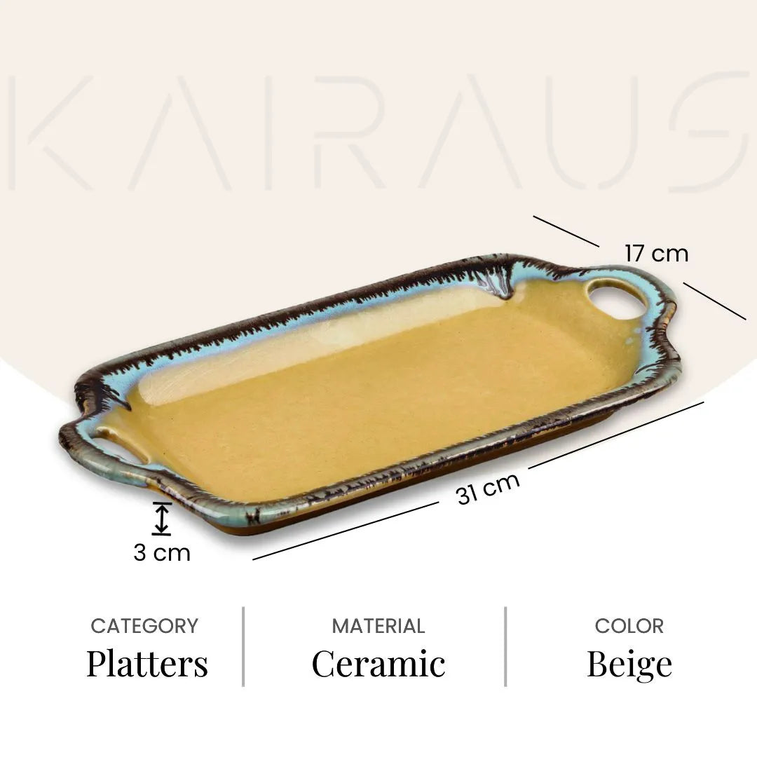 Minimalist beige serving platter for home

