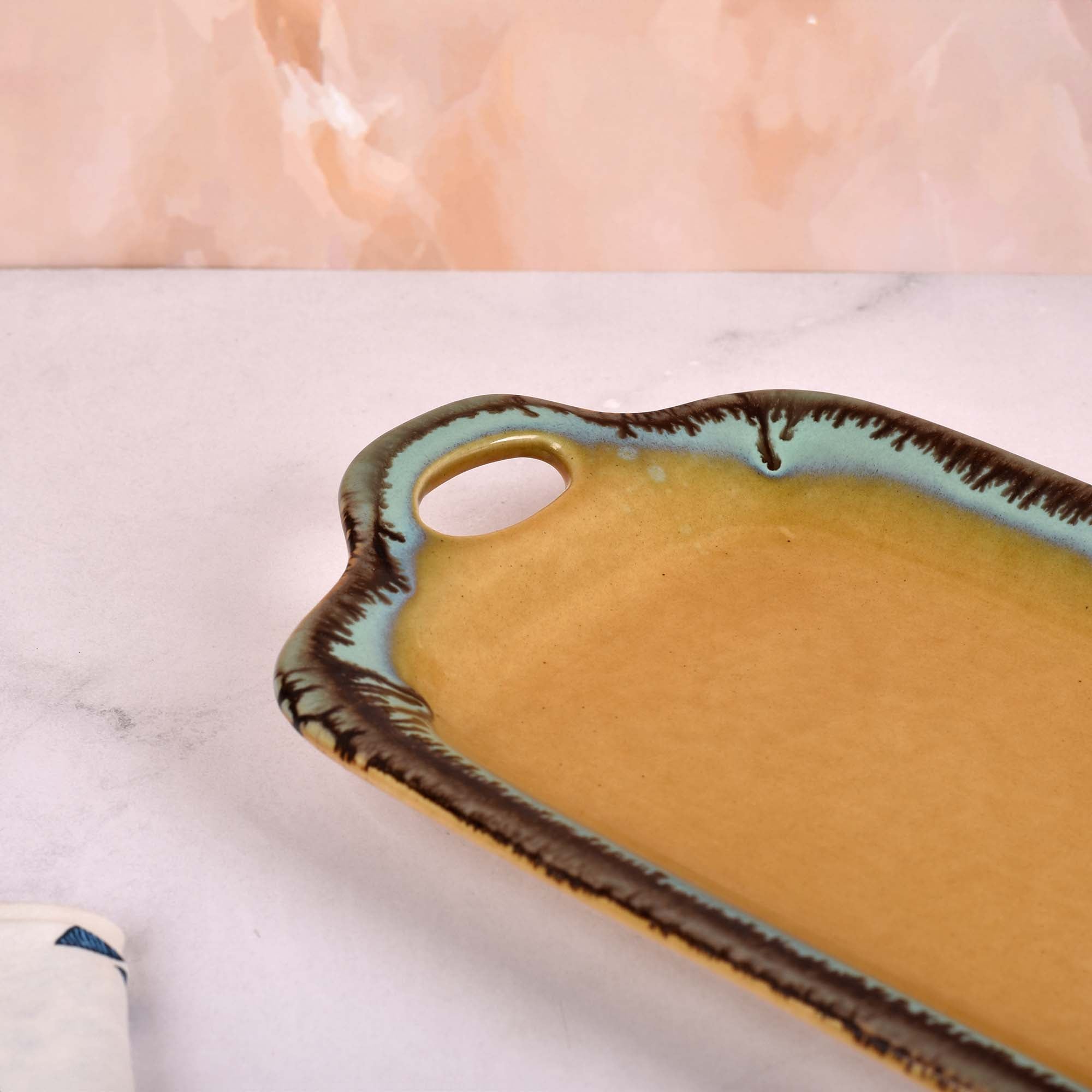 Stylish beige ceramic serving dish

