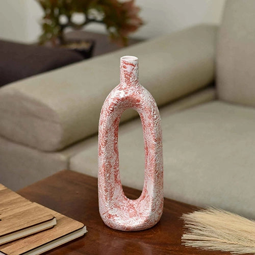 Minimalist coral ceramic vase for contemporary home decor

