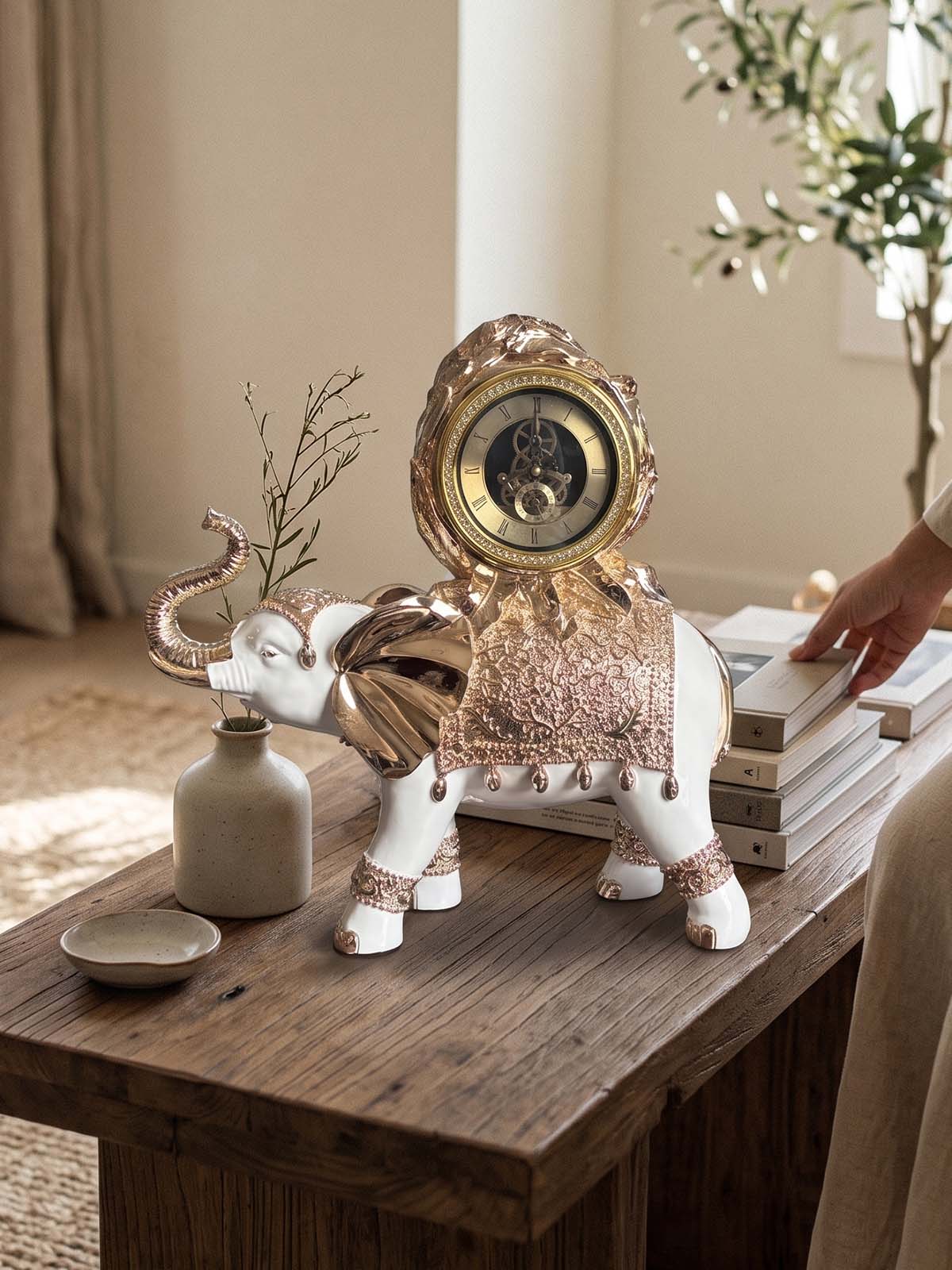 Luxury Chester Royal Elephant Clock Showpiece for home décor

