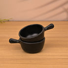 Set of two black mini dip bowls

