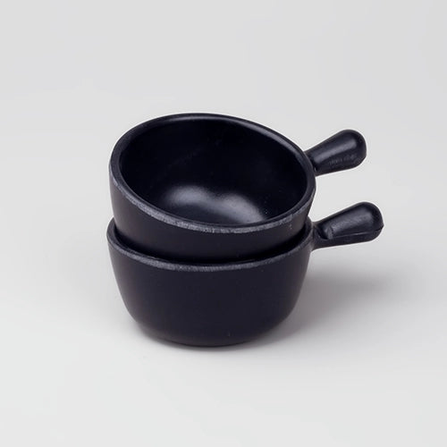 Black mini ceramic dip bowls set of 2


