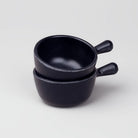 Black mini ceramic dip bowls set of 2

