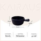 Two-piece black dipping bowl set

