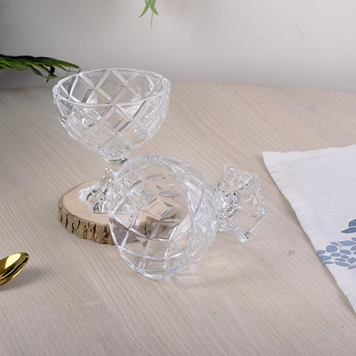 Decorative glass dessert bowl set

