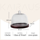 Decorative glass cloche for tabletop display and decor
