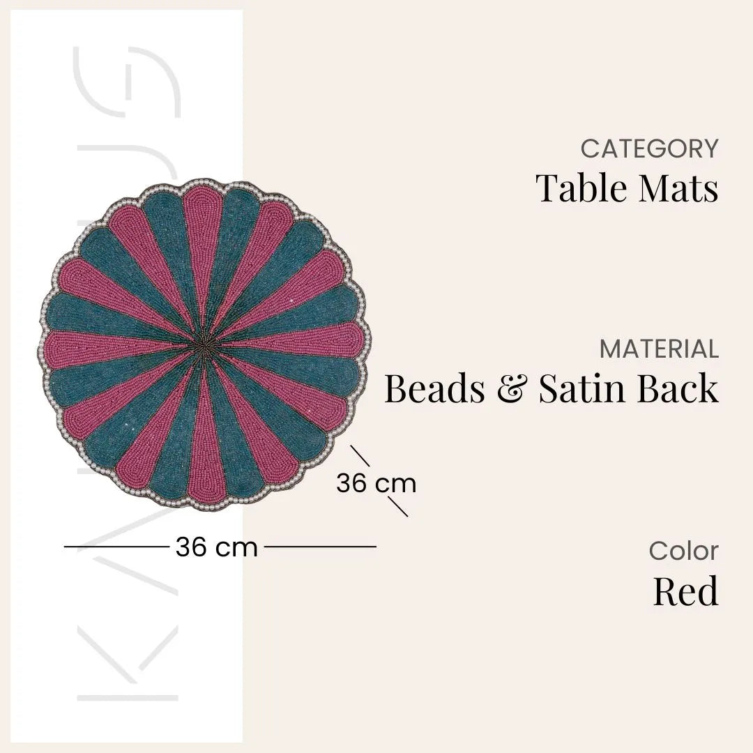 Circular table mat with chic stripe design
