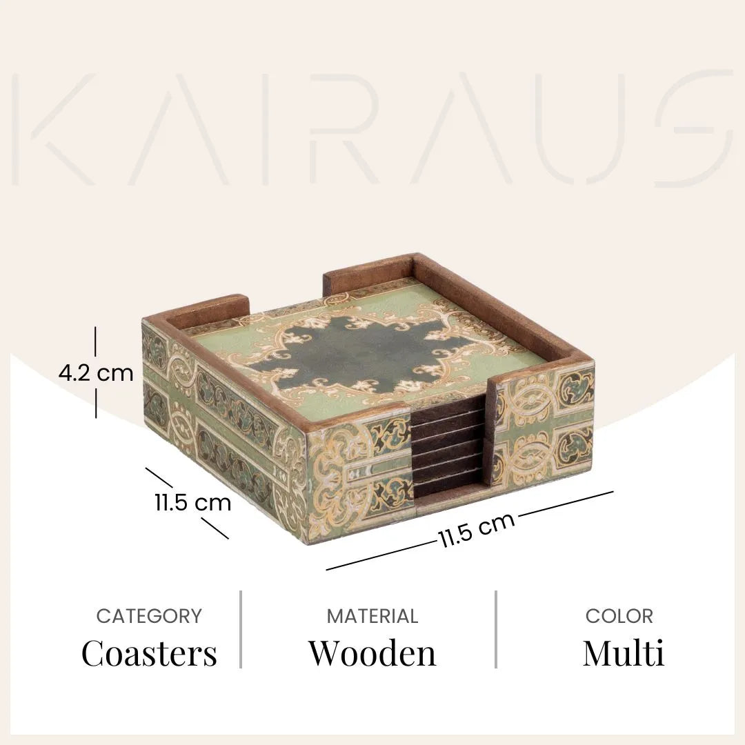 Six-piece Classic Elegance coaster set for dining table


