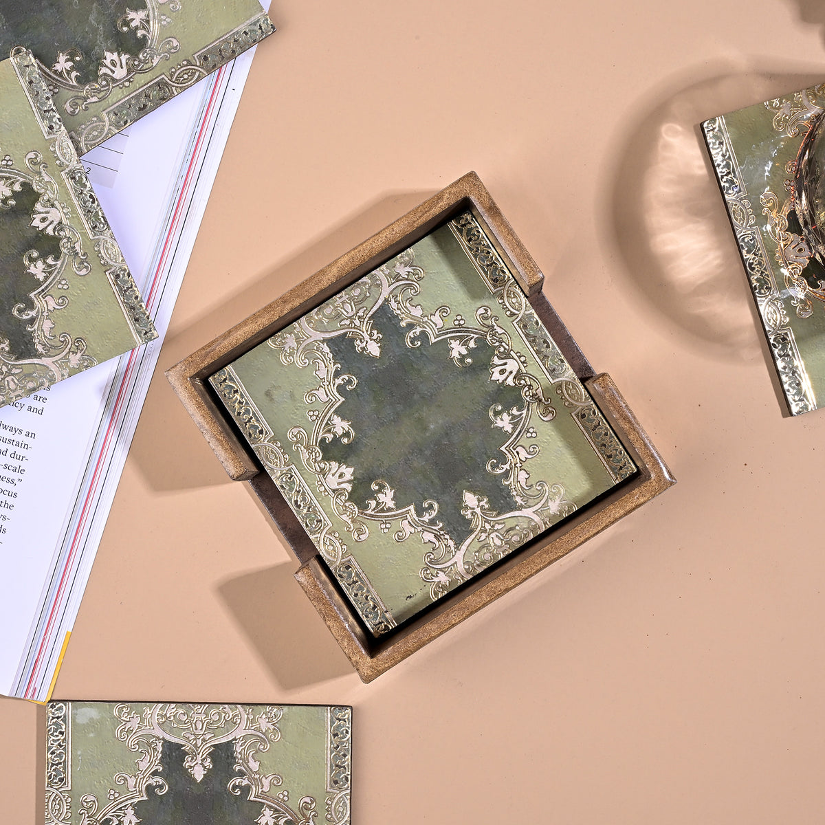Classic Elegance coasters arranged together

