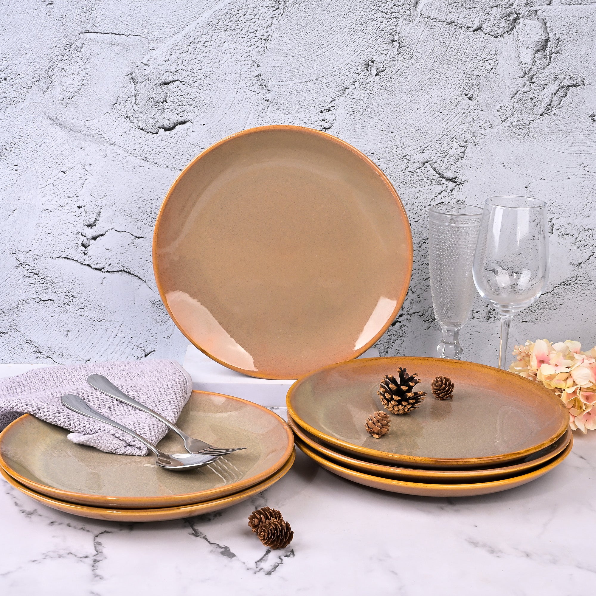 Classic ceramic dinner plates set of 6