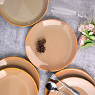 Set of 6 classic ceramic dinner plates

